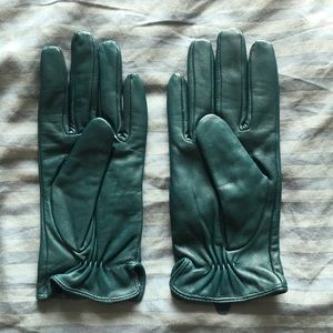 Real Leather Teal Gloves